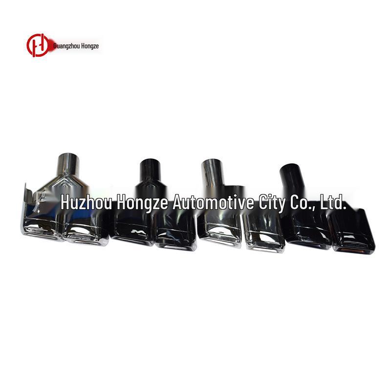 Mercedes W212 E-Class CLA Quad Square Port Black Plated AMG E63 Exhaust Tailpipe Upgrade