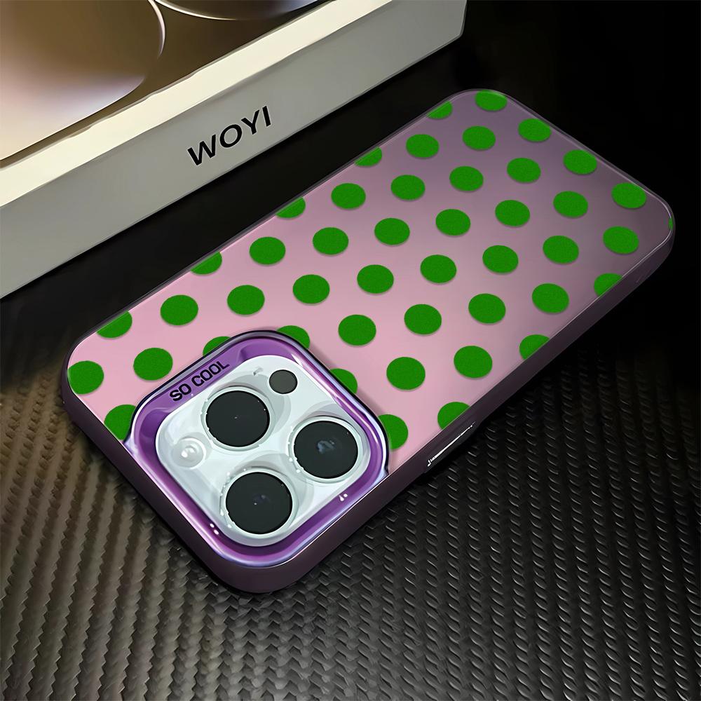French Vintage Blue Polka Dot Soft Phone Case for iPhone 17 17E 16 15 14 13 12 11 Pro Max imitate Laser Silver hard Cover