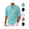 European and American TK Men's Long-sleeved Polo Shirt Summer Casual Breathable Button-up Collar Plaid Polo Shirt
