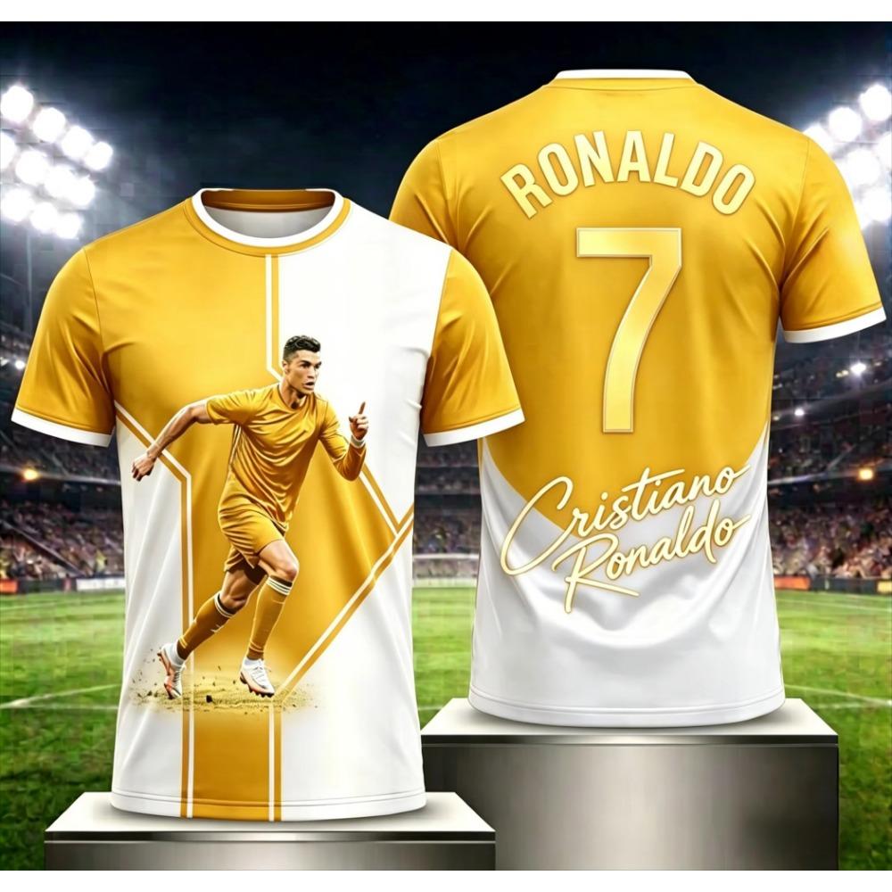 2026 Estate Ronaldo #7 Maglietta da Calcio per tifosi da uomo Maglia da Calcio Traspirante Asciugatura Rapida Maglietta da Allenamento Sportiva per tifosi
