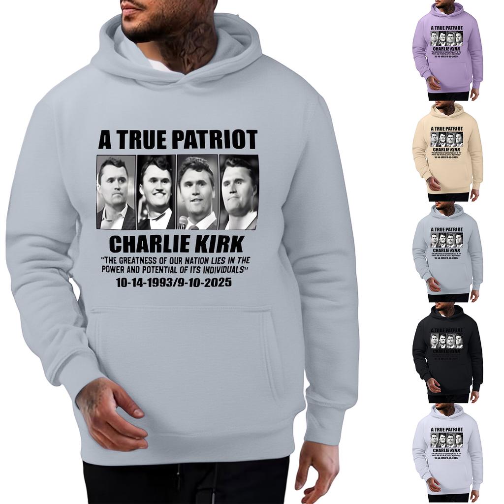 Men's Fashionable Casual Long-sleeved Printed Hooded Sweater Top