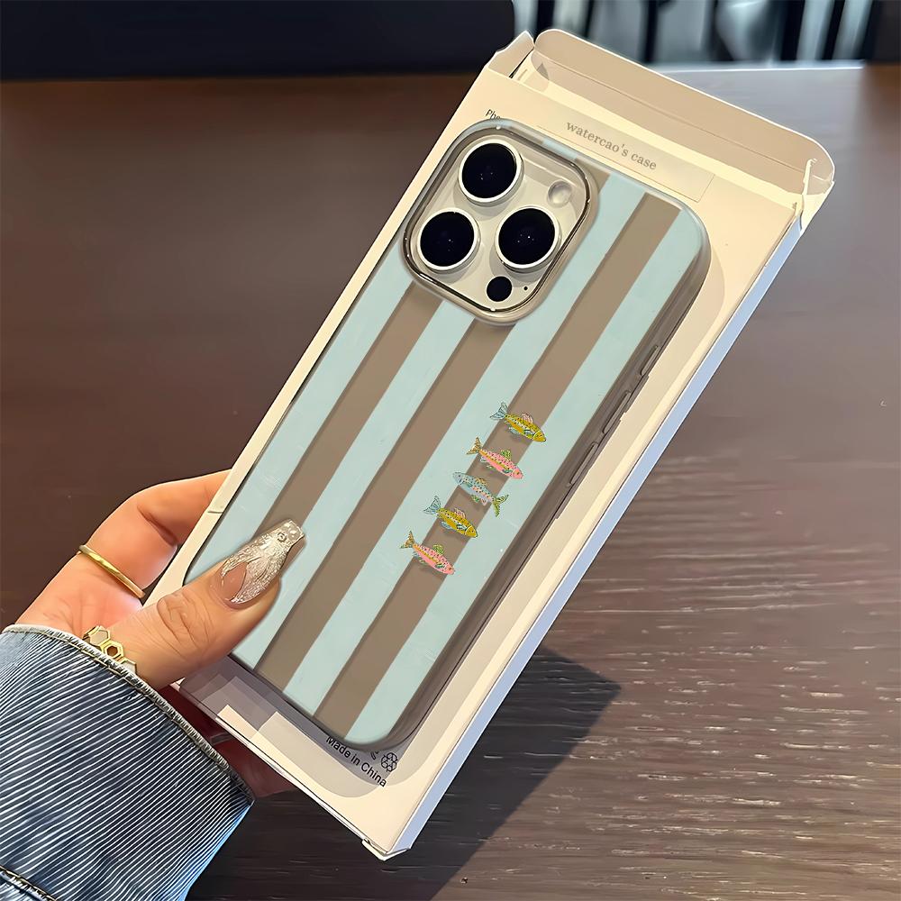 Full Screen Goldfish Shark Phone Case For IPhone 16 15 14 Pro 15 Plus 13 12 11 17 Pro Max Air 14 Plus Soft Silicone Cover Shell
