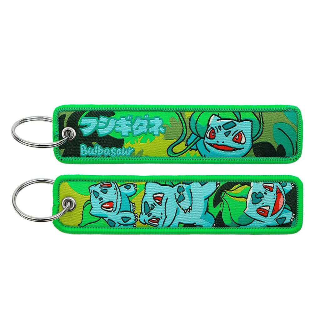 1Pcs Pokmon Anime Elf Monsters Keychain For Cars Backpack Key Holders Embroidery Keyrings Key Tag Jet Tag Accessories Gifts
