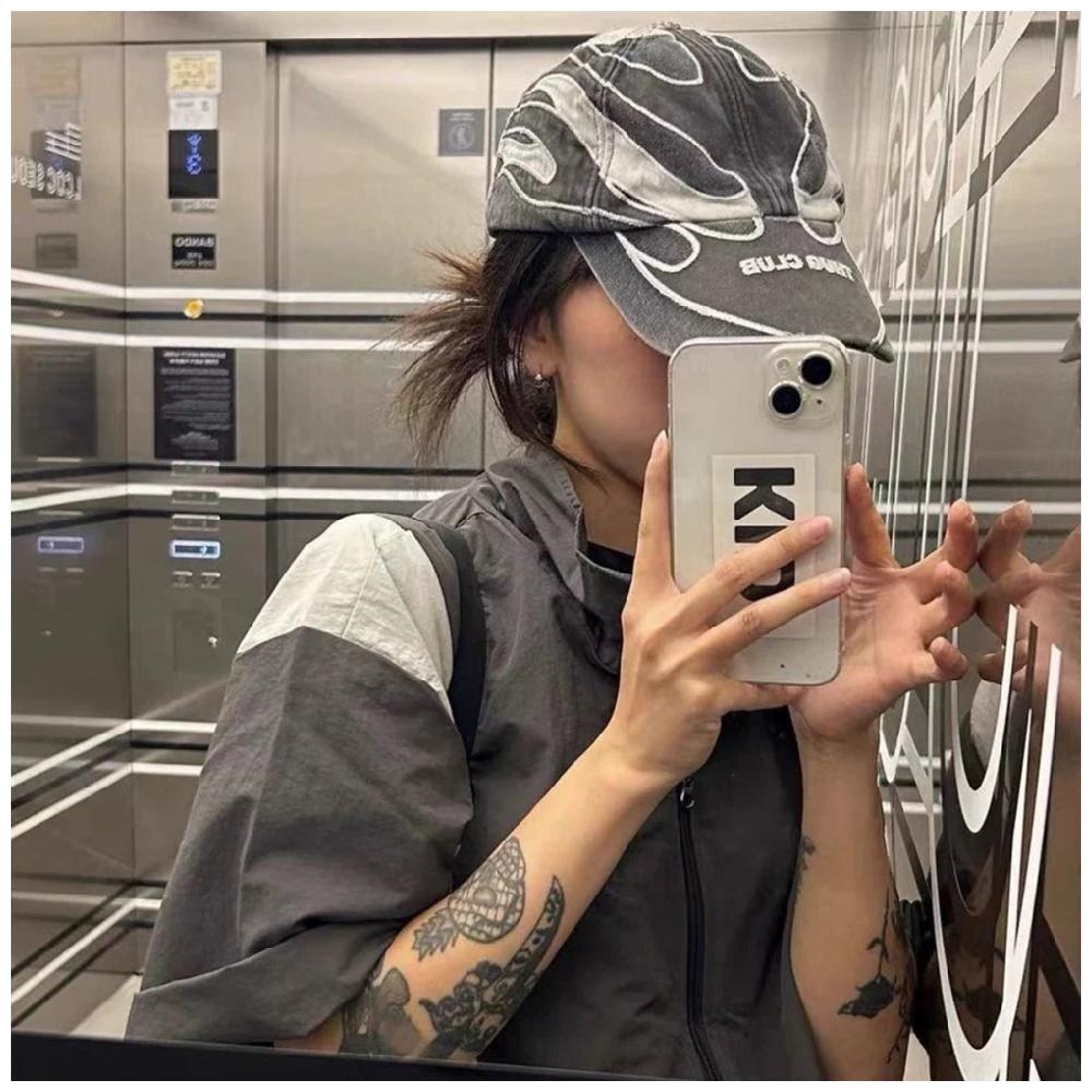 Chapéu de Indústria Pesada Alta Qualidade 6 Painéis Algodão Bordado Unissex Boné de Beisebol Unissex Proteção Solar Colorblock Personalizado Hip-Hop