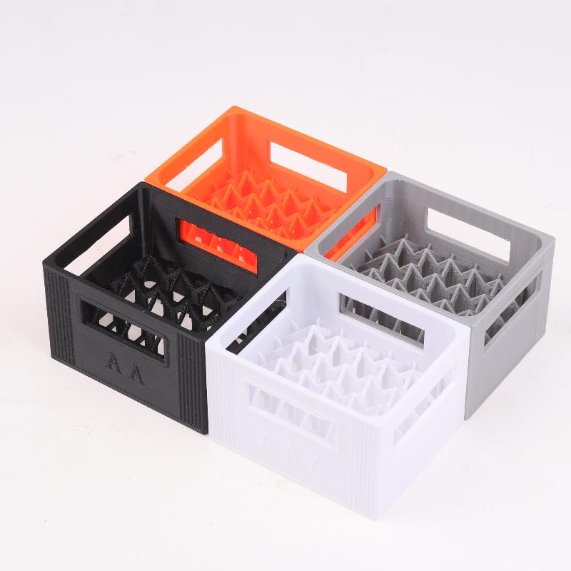 3D Printed Beer Crate Style Battery Storage Case No. 5 Aa No. 7 Aaa Battery Basket Stackable Batteries Storage Box Home Decor