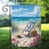 2D Flat, 2D Printing Garden Flag with Beach Lounge Chair Pattern, Outdoor Yard Flag for Holiday Yard and House Decoration, Lawn and Outdoor Sign Decor