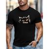 Europäische Größen Herren T-Shirt, Einfach und Sauber, Bequem und Vielseitig, Mit einem Katzenmotiv und HJXGZS Charakteren