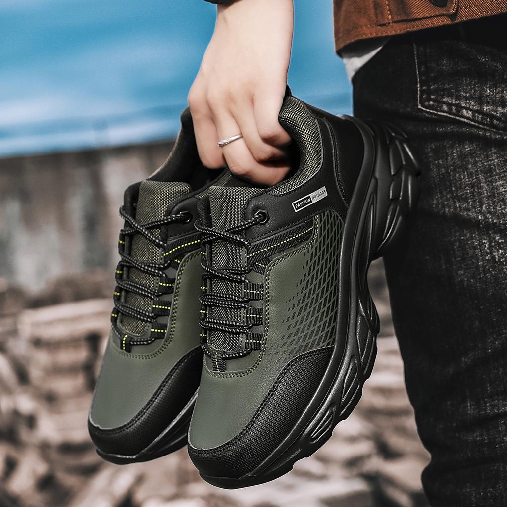 Męskie Buty Turystyczne Outdoorowe Trenery Sznurowane Buty Wspinaczkowe Męskie Sneakersy Trekkingowe Antypoślizgowe Sneakersy Myśliwskie