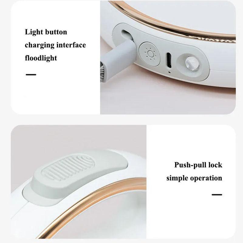 3m Pet Leash Automatic Retractable Dog Leash LED Light Durable Cat Walking Lead Reflective Strip Adjustable Pet Outdoor Rope