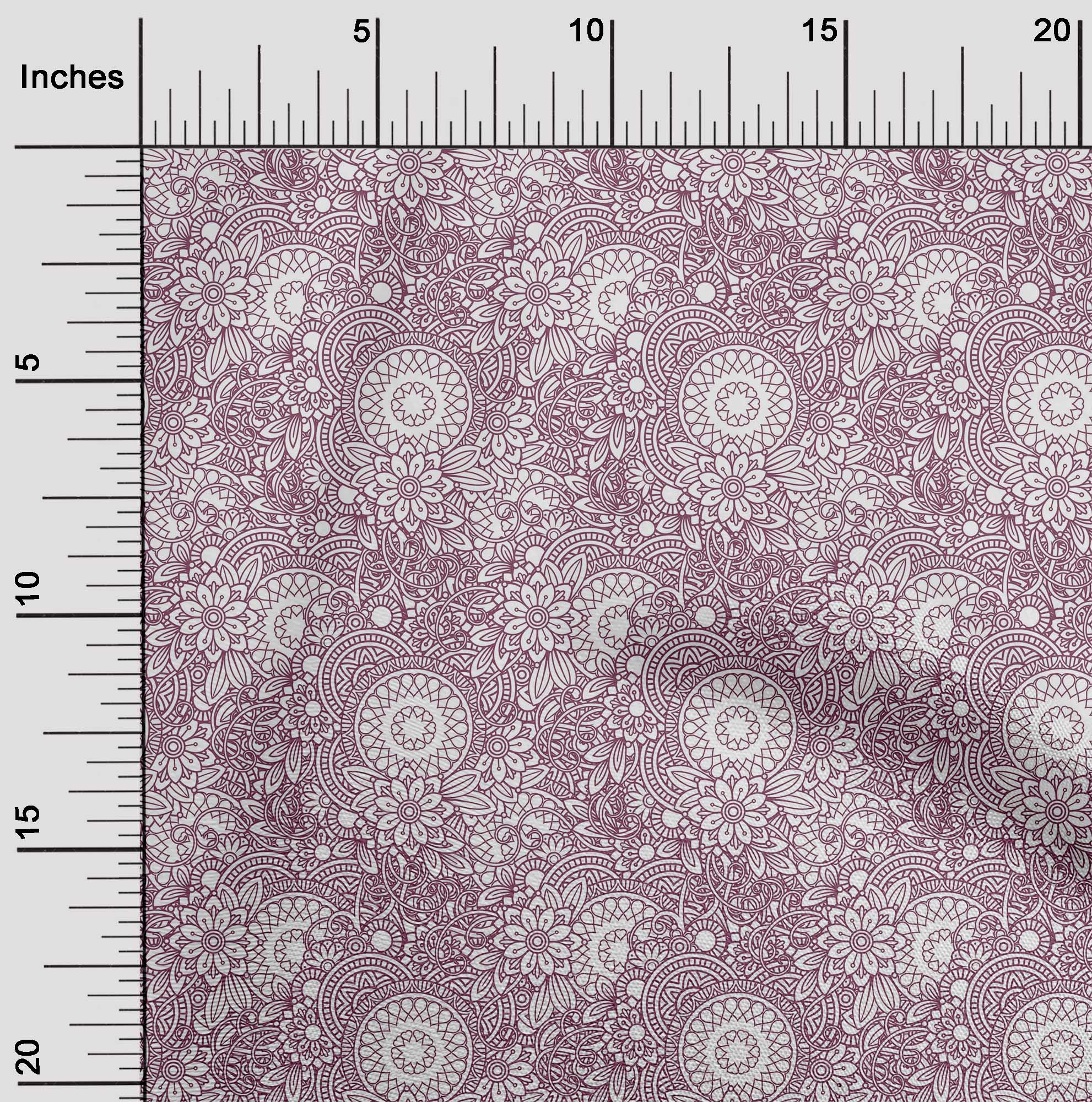 

oneOone Cotton Flex Dusty Teal Blue Fabric Квіткова мандала Тканина для художнього шиття у дворі Надруковані своїми руками швейні приладдя для одягу 40 дюймів 42 Inch Wide - Viscose Chiffon фіолетовий