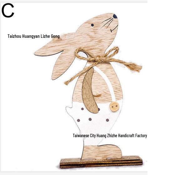 Скандинавские деревянные пасхальные украшения в виде кроликов - Креативный домашний декор и праздничные подарки