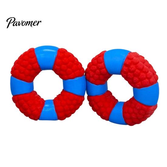 Soft Latex Dog Toys Lifebuoy Ring Toy, Squeaky Chew Teeth Puppy Teething Cleaning Toy for Aggressive Chewers, Interactive Pet Training Gifts Birthday