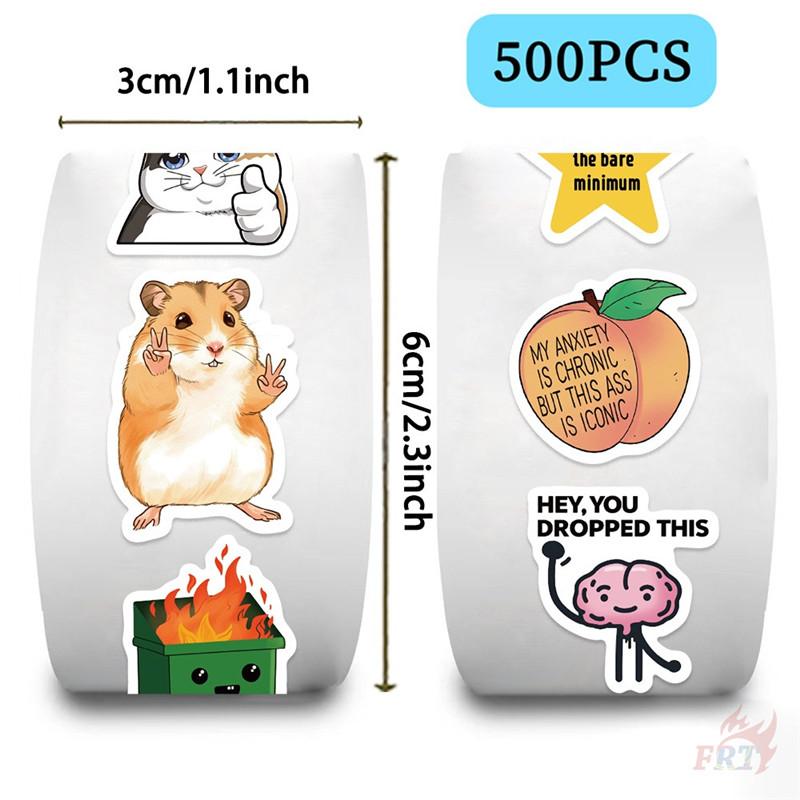 500Pcs/Roll Kuso Funny Animal Slangs Kids Rewards Stickers - DIY Scrapbooks Album Decor Sealing Label Decals