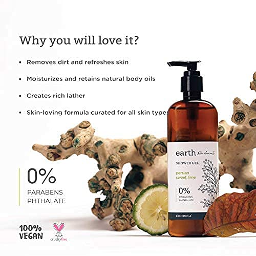 Kimirica Earth Shower Gel and Moisturizing Summer Body Lotion Bath Care Duo | Enrich with Zestful Balsam and Frankincense for men & women 100% Ve