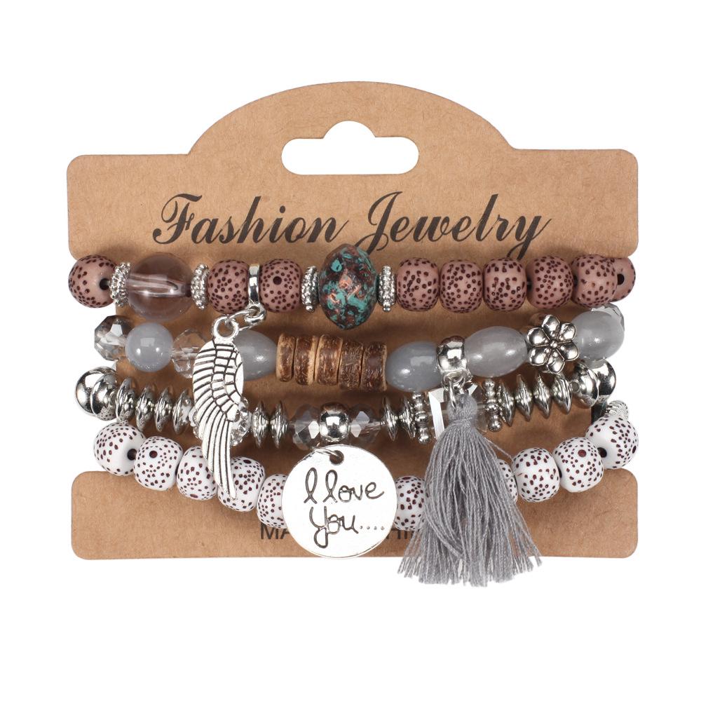 Bohemian Multi-Layer Bracelet with Hot-Selling Imitation Bodhi Beads