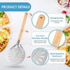7/8/9 Inch Aluminum Perforated Pizza Peel Metal Round Pizza Paddle Non Slip Wooden Handle Pizza Spatula Shovel Baking Tools