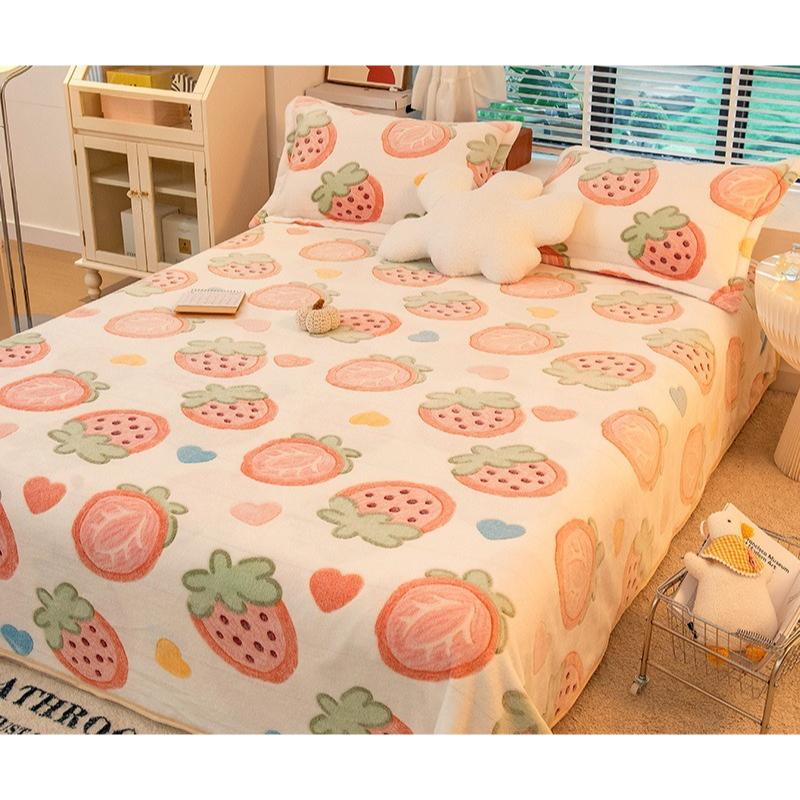 Active Printing Dyeing Double-sided Plush Blanket Dormitory Single Blankets Soft Skin Friendly Bed Sheets Bedclothes Multi Functional Covers 1pcs