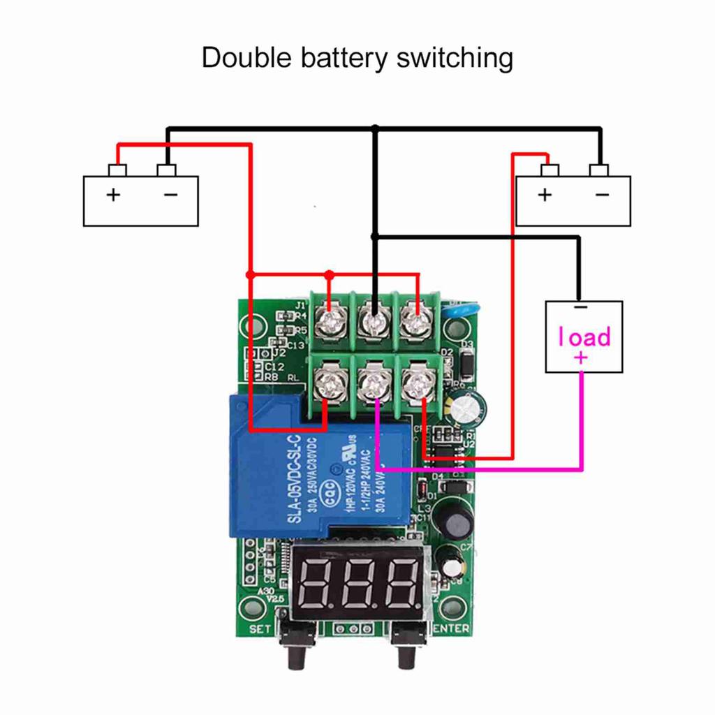 6-80V Voltage Monitoring Relay Time Delay Relay Charging Discharge Controller Module Undervoltage Overvoltage Protection Relay