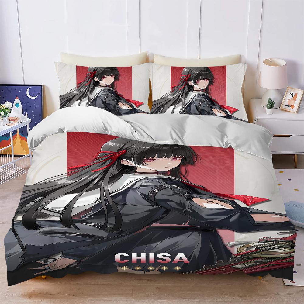 

CHISA Wuthering Waves Duvet Cover Set Soft Wash Bed 3 Piece Summer Comfortable Student Dormitory Home Baby Bedding Best seller (135x200cm)