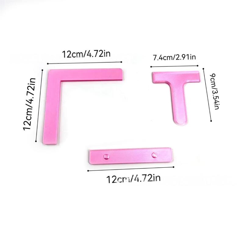 3Pcs Horizontal Ruler Right-Angle Ruler And Pusher Tool Rhinestone Painting Alignment Tools