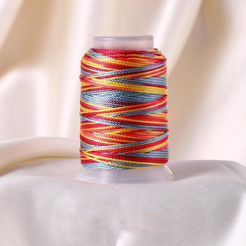 1 Rollo Hilo Varado DIY Pulsera de Cuerda de Mano Hilo de Color Degradado Cuerda de Fibra de Poliamida Tejido Trenzado Cuerda Tejida 18 Hebras