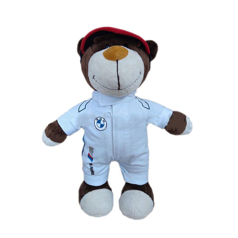 

Racing Bear Cute Plush Toy Rally Bear Teddy Bear For The 4s Store Gifts Doll 30cm/11.81in белый