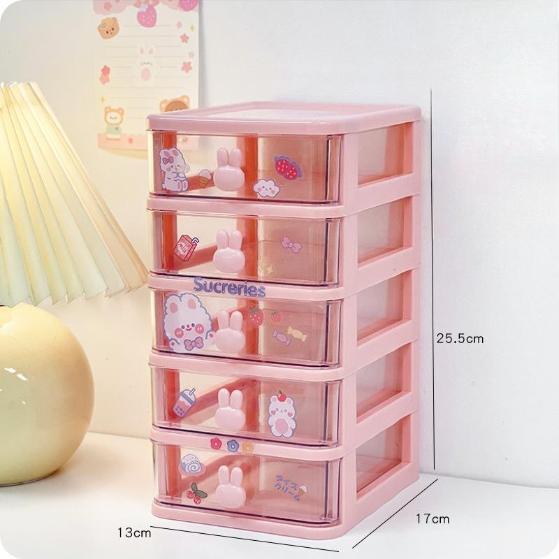 Schreibtisch-Aufbewahrungsbox Organizer Schülertisch Transparente Schubladenbox Niedlicher Aufbewahrungsständer für Kinder Haaraccessoires Organizer für Kleinteile