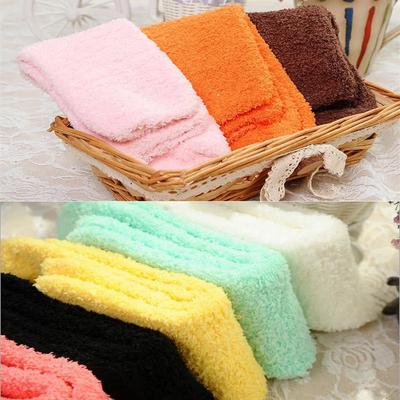Soft Coral Fleece Velvet Socks for Women, Warm Bed Socks for Winter