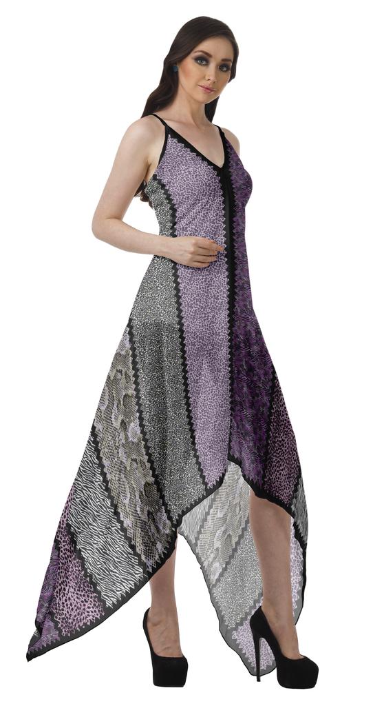 Moomaya Handkerchief Dress Women Printed Halter Summer Dresses Women