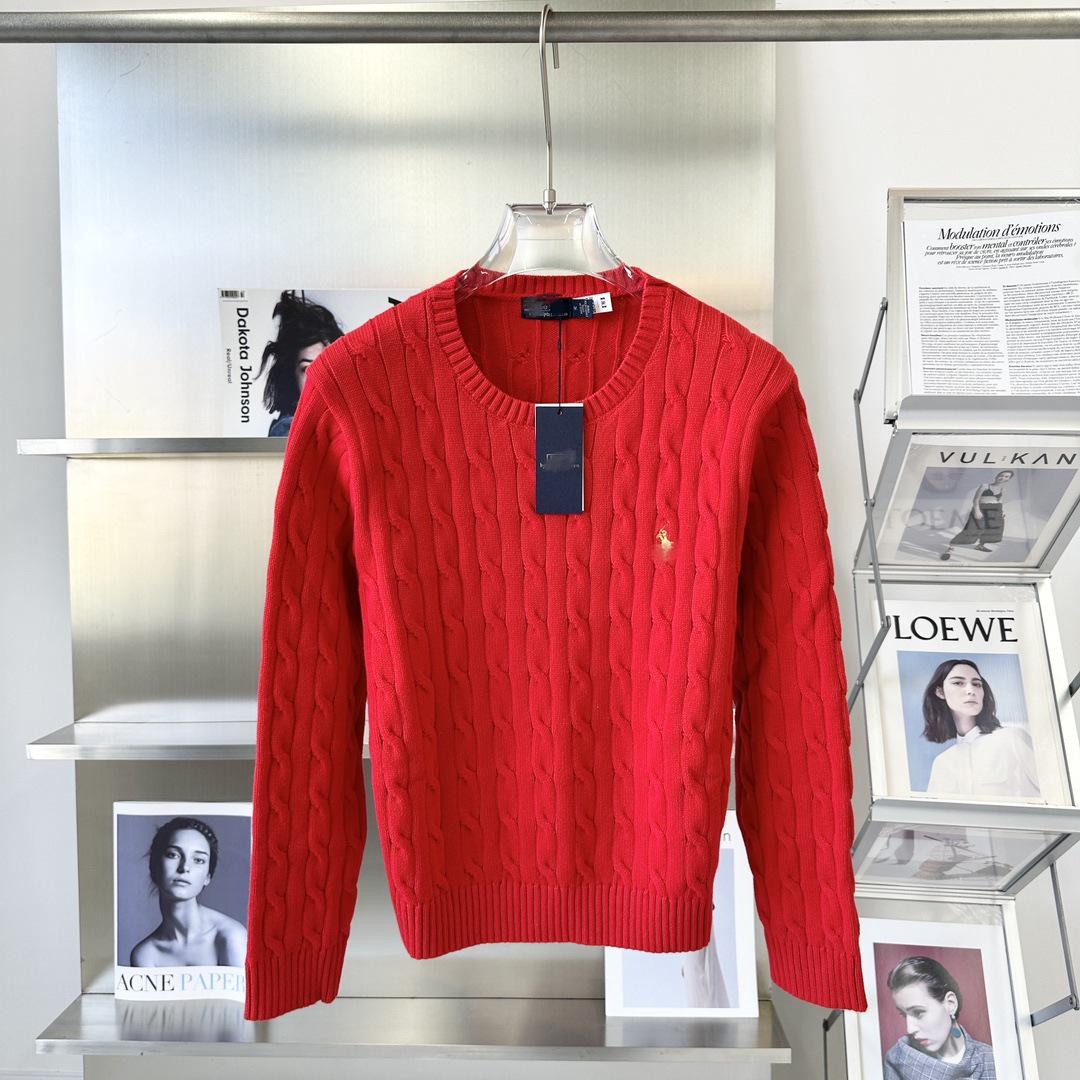 

Високоякісний жіночий осінній в язаний светр Ralph Lauren з поні - Елегантний розслаблений стиль Small червоний