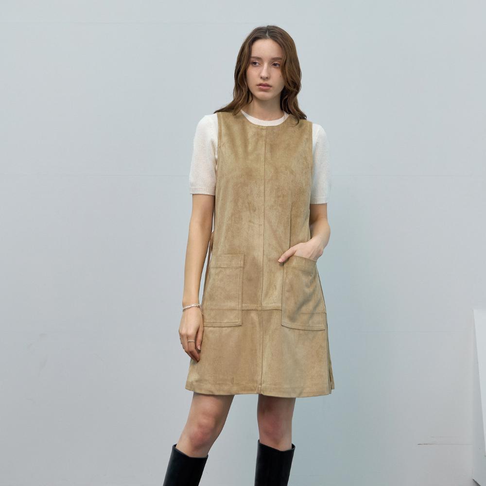KELLY DONAHUE Layered Faux Suede Dress
