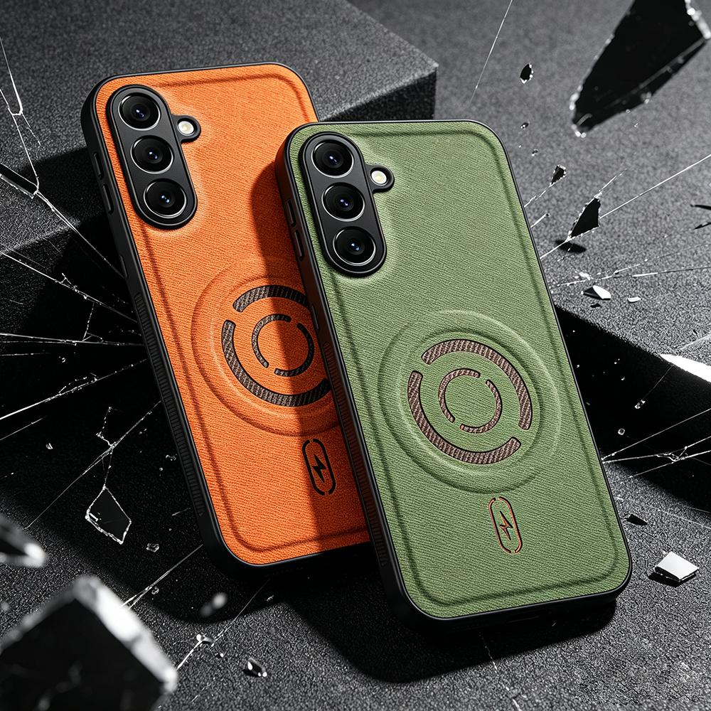 For Samsung Galaxy A37 A57 A56 A36 A26 A55 A54 A18 A17 A16 A15 A14 5G A06 A07 Phone Case Magnetic Weave Texture Back Cover