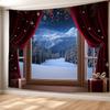 Blauer Himmel und verschneiter Zedernwald Wandbehang Wandteppich Weihnachten Wandbehang Baum Wandbehang Wunderschöne Weihnachtsbaum Kamin Geschenke