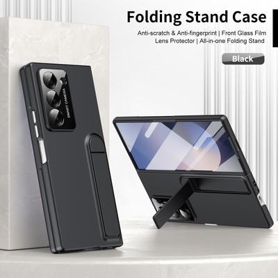 Compatible Samsung Z Fold7/6/5 Case: Integrated Stand, Anti-Fingerprint, Screen Protector, Foldable Cover for Models 4/3.