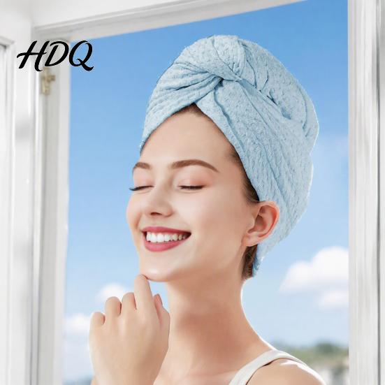 Shower Accessories for Long Hair Microfiber Towel Wrap Women Fast Drying Waffle Turban Bonnet Wraps Large Absorbent Thick Anti Frizz Wet