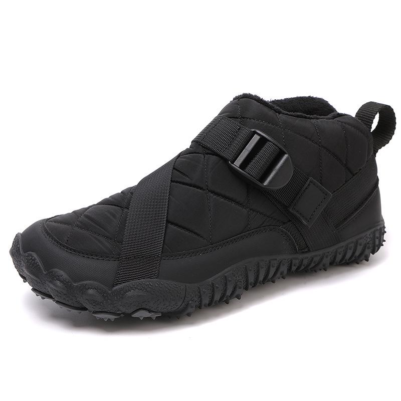 Men s Non-Slip Snow Boots Winter Thick Sole Plus Velvet Warm Cotton Short Boots 2025 41 чёрный