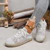 Fashion 2025 Hot Sale Ladies Shoes Lace-up Women's Vulcanize Shoes Fashion Hollow Out New Plus Size Casual Comfortable Flat Low Heels