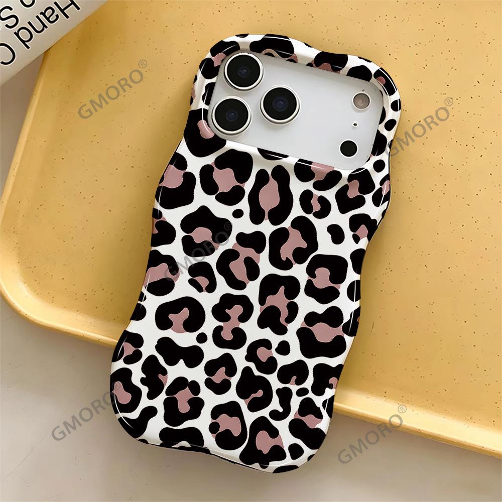 Factory Direct Sales Leopard Print Wavy Film Two-in-one Apple 17 Amazon Popular iPhone16 Anti-drop Protective Case