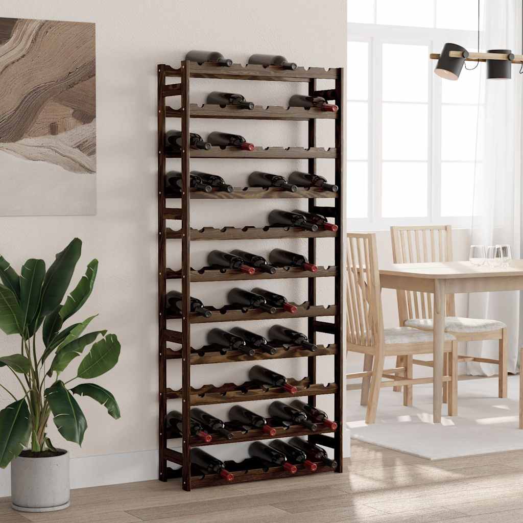 Vidaxl Suporte Para 77 Garrafas de Vinho, Preto, Madeira Maciça de Pinho