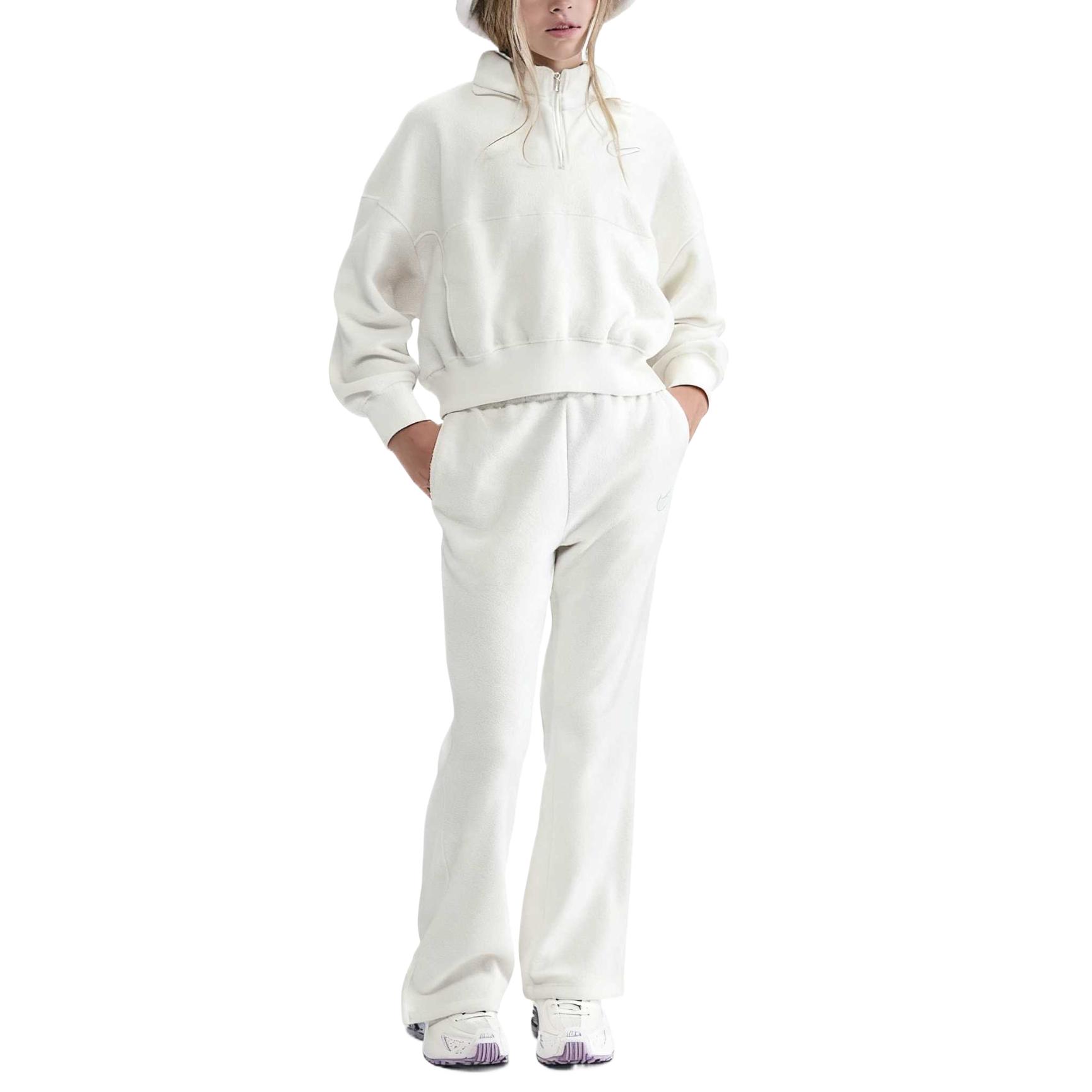 

Nike Kids Knitted Sports Pants FW25 Fleece Pants Solid Color Wide Leg Split Elastic Kids pants HV0407047 S