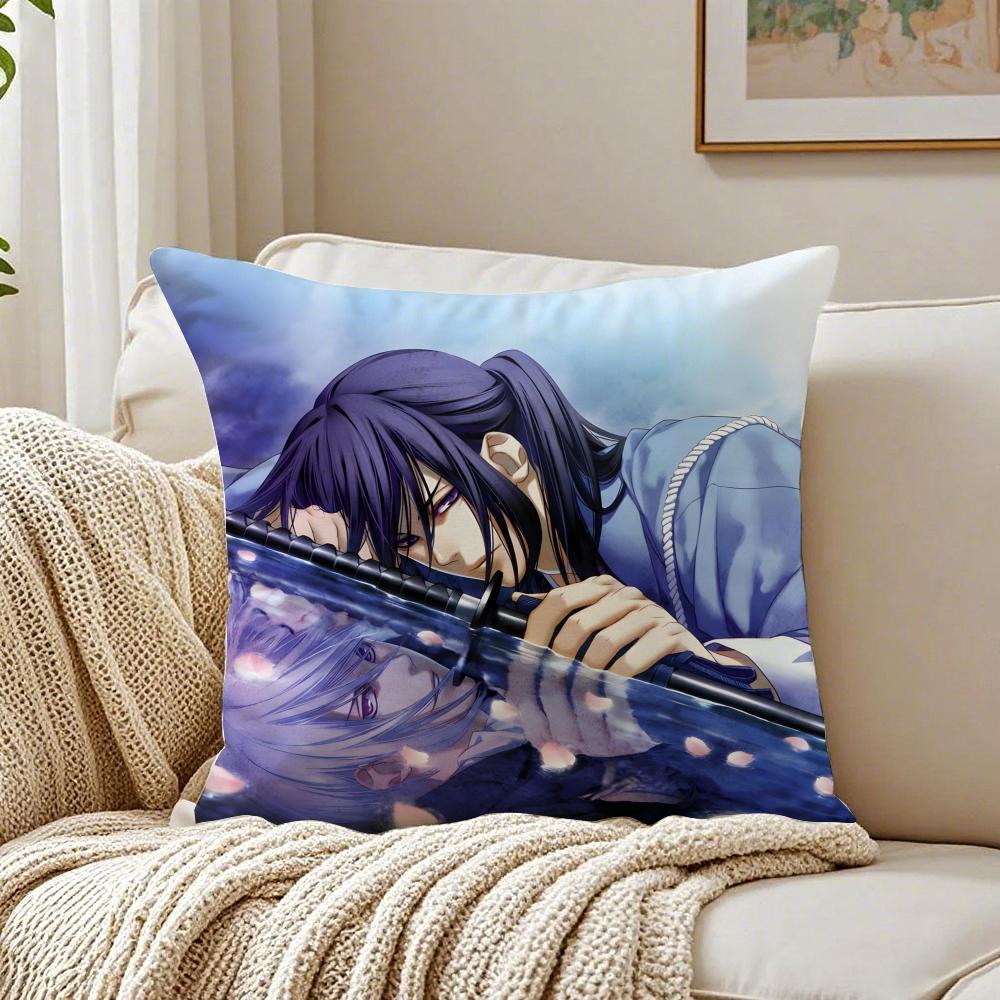Romantic Japanese Game Anime HHakuoki Cushion Cover Pillowcase Antidustmite living Room Sofa Decor Cushion Room