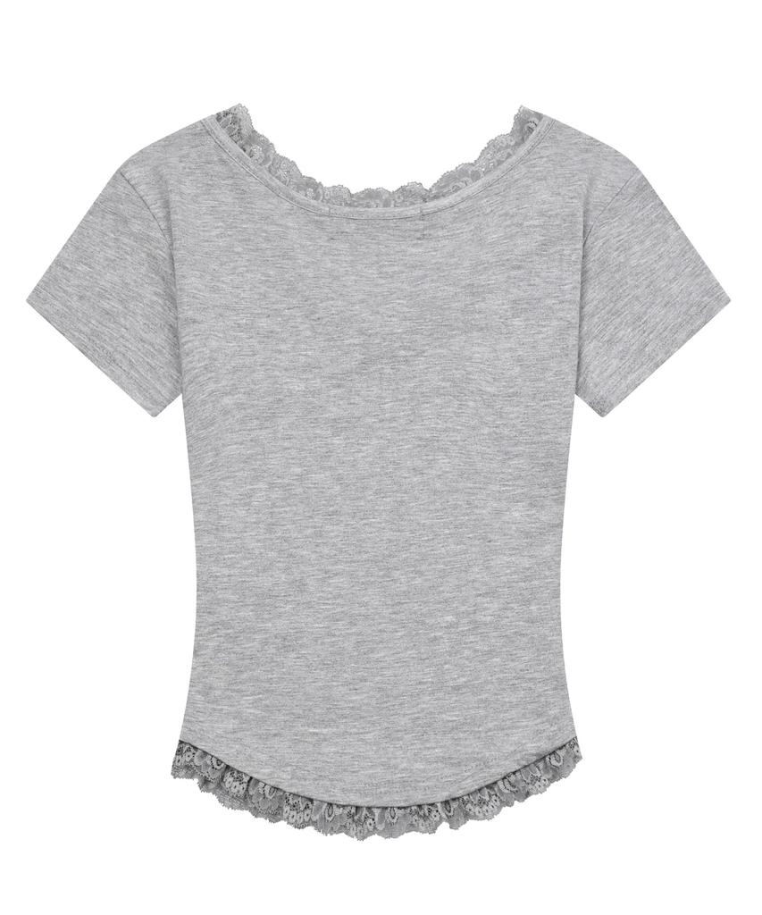 MUCENT Sunnier Lace V-Neck Short Sleeve T-Shirt (6 Colors)