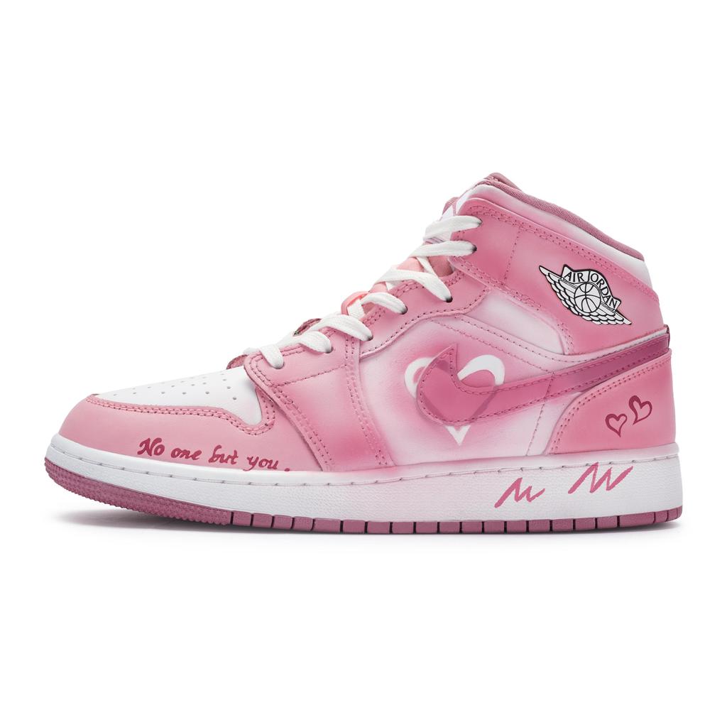 Jordan Air Jordan 1 Vintage Basketball Shoes Women's Mid Top White DQ8423-616(Team80-S-BOX)