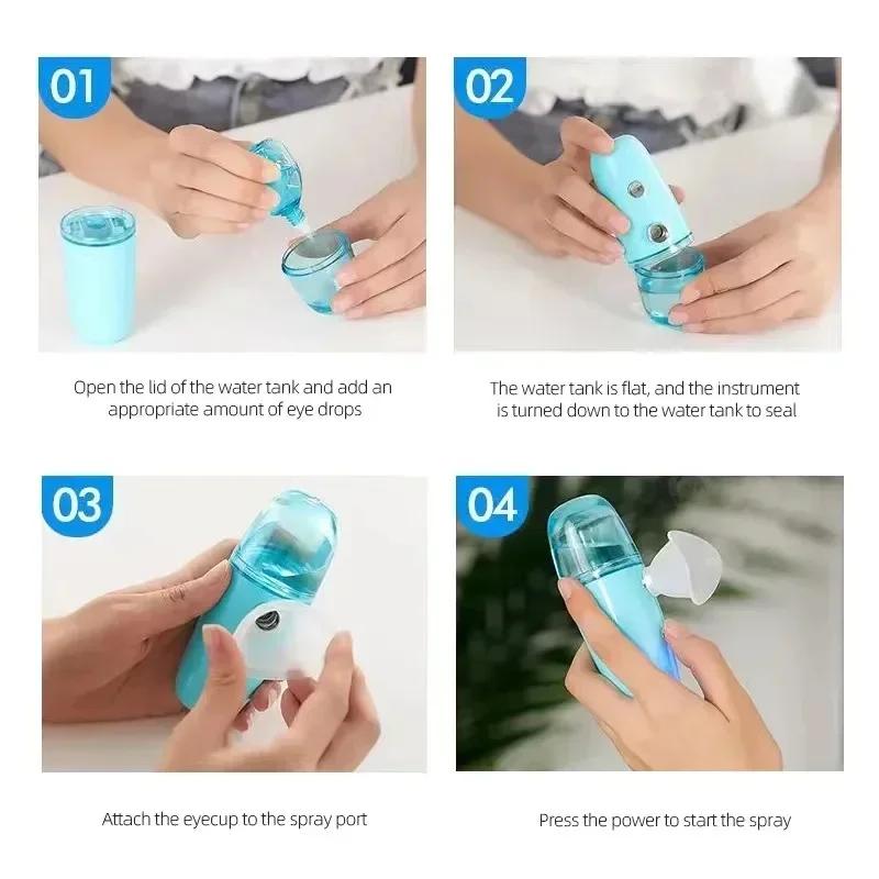 Nano Spray Eye Massage Instrument Facial Sprayer Humidifier USB Nebulizer Face Steamer Moisturizing Beauty Health Skin Care Tool