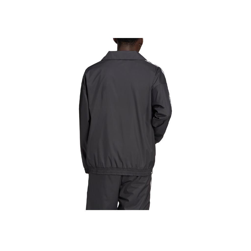 Adidas Logo Long Sleeve Striped Pattern Casual Sport Zip-up Stand Collar Jacket Men Jackets Black JM2716