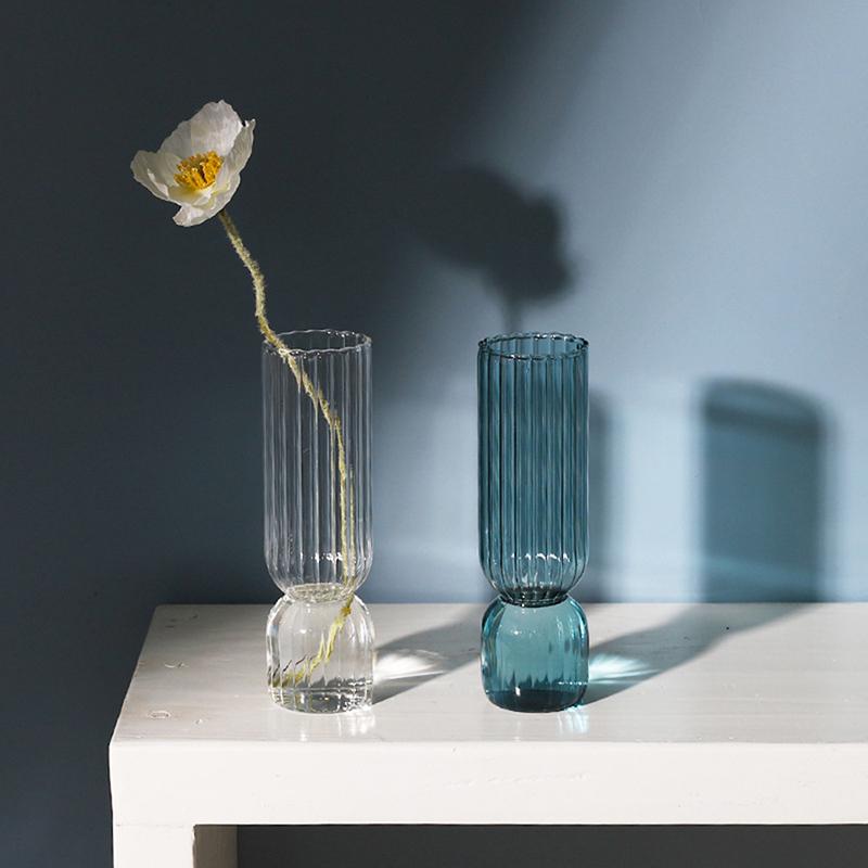 Nordic Glass Vase Small Glass Vases Flower Arrangement Home Decoration Accessories Modern Living Room Glass Ornament