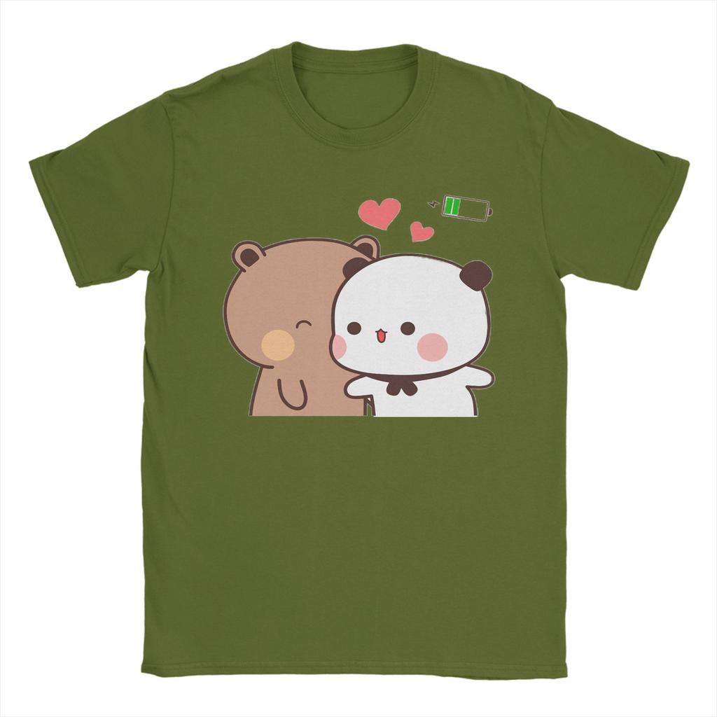 Kawaii Bubu Dudu Couple Pandas TShirt Unisex  Amazing 100 Cotton Tees Round Collar Short Sleeve T Shirts Gift Idea Clothing