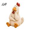 Rustic Window Sill Decorations Funny Chicken Garden Statue Resin Figurine Farmhouse Outdoor Animal Figurines Yard Decor for Balcony Flowerpot Lawn,