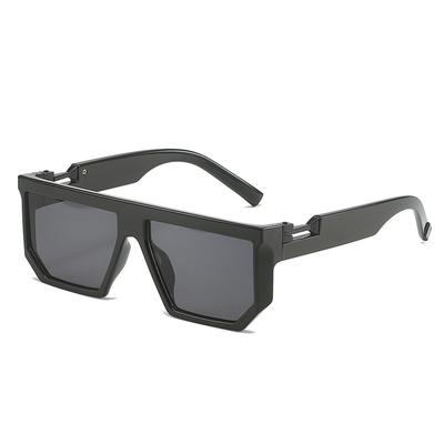 Large Frame Flat-Top Sunglasses, Retro Square Metal Glasses, Exquisite Literary Glasses Frame For Women