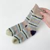 Female Winter New Style Plush and Thick Color Stripes Students All with Long Socks
